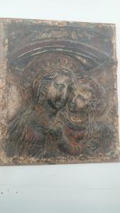 Cartapesta  madonna con bambino XVII secolo